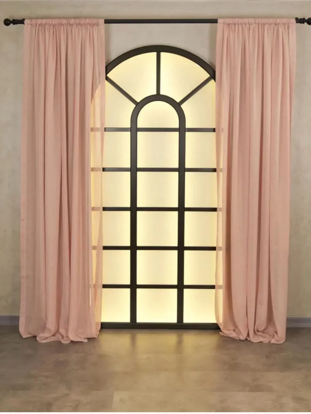 Set of 42”x92” Pinch Pleat Sheer Curtains in Pink